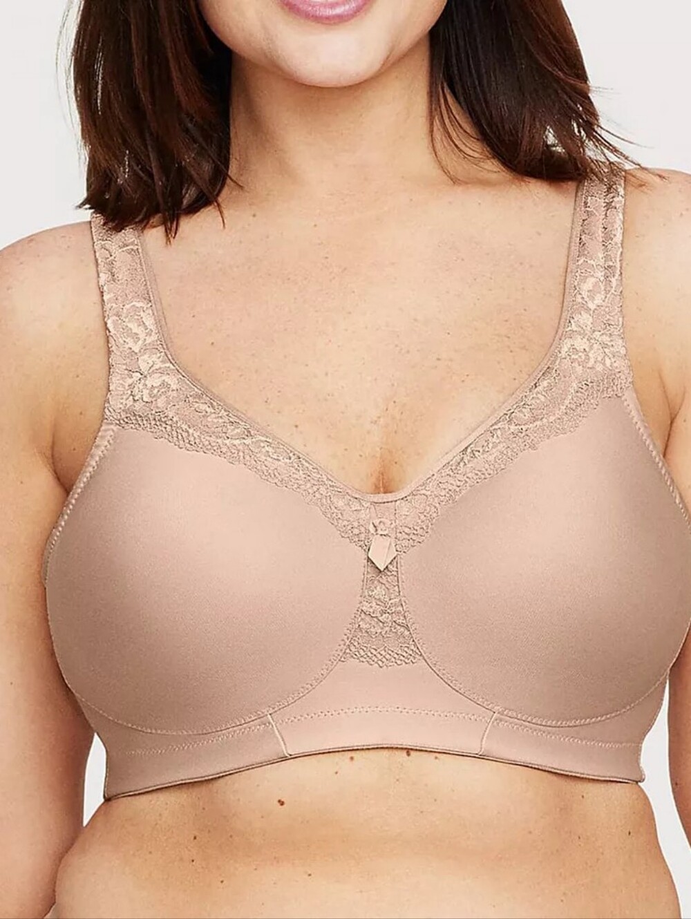 Glamorise Tan Nude Wire Free MagicLift Seamless Everyday Bra Sz 46C WL25